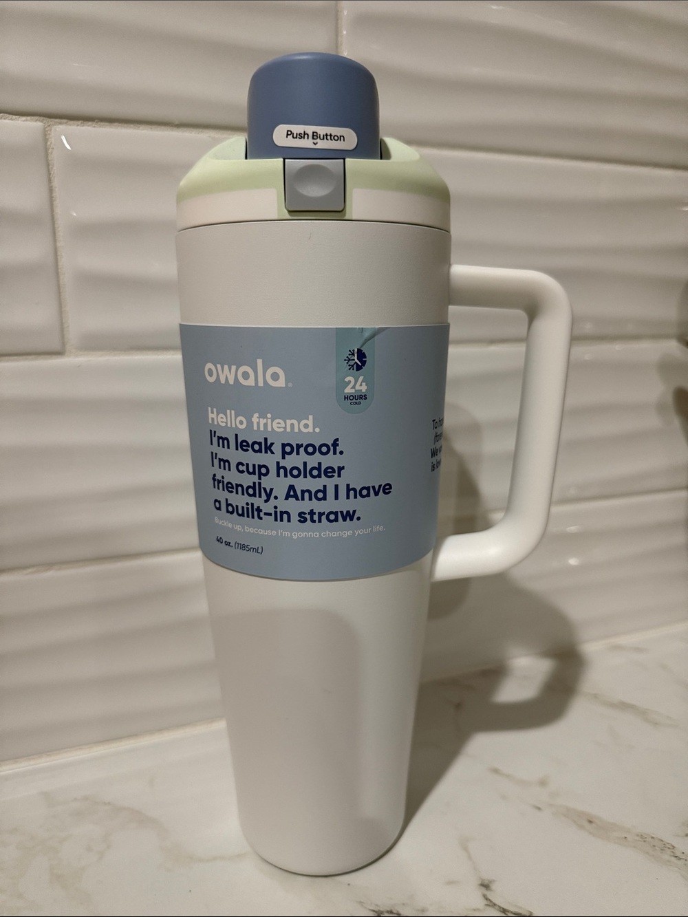 Owala FreeSip 40oz Tumbler with Side Handle Iced Breeze NWT
